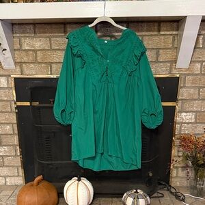 Elegant Green Embroidered Dress